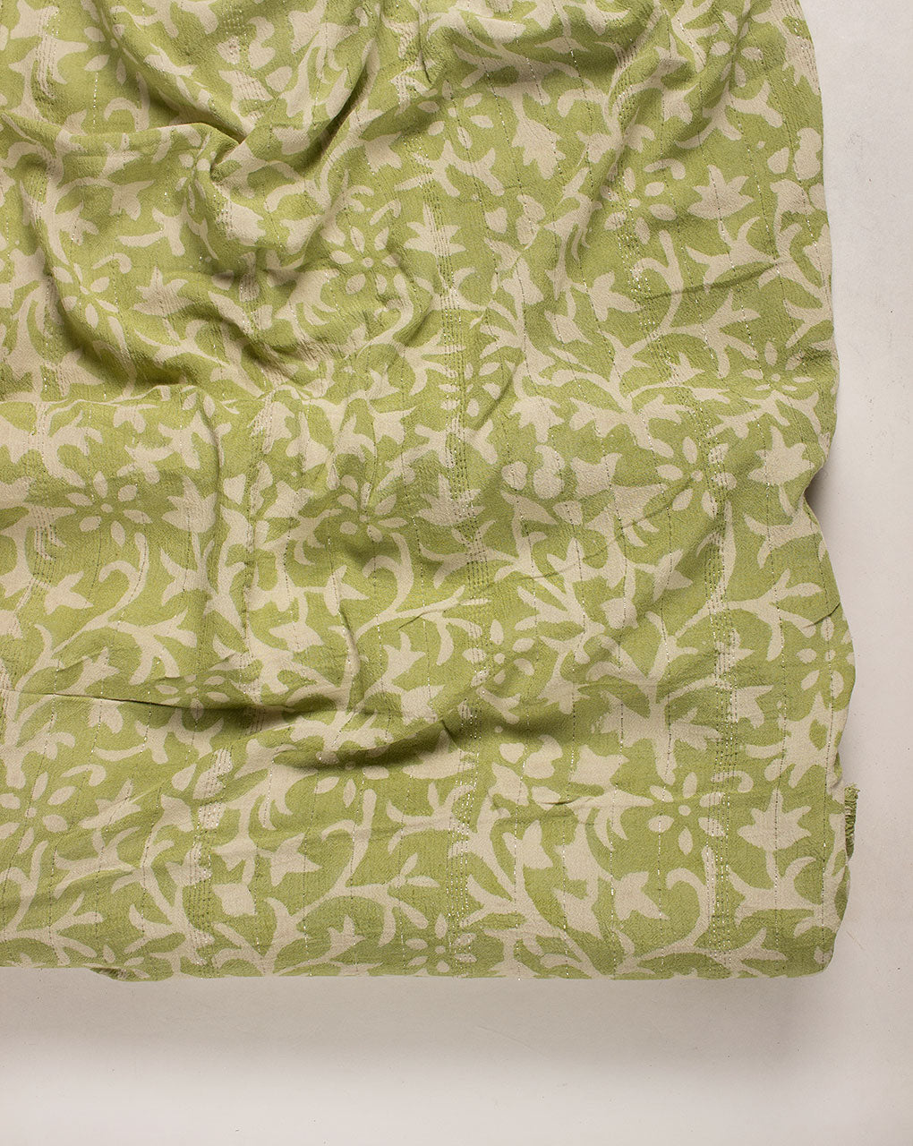 ( Pre Cut 60 CM ) Hand Block Lurex Rayon Fabric