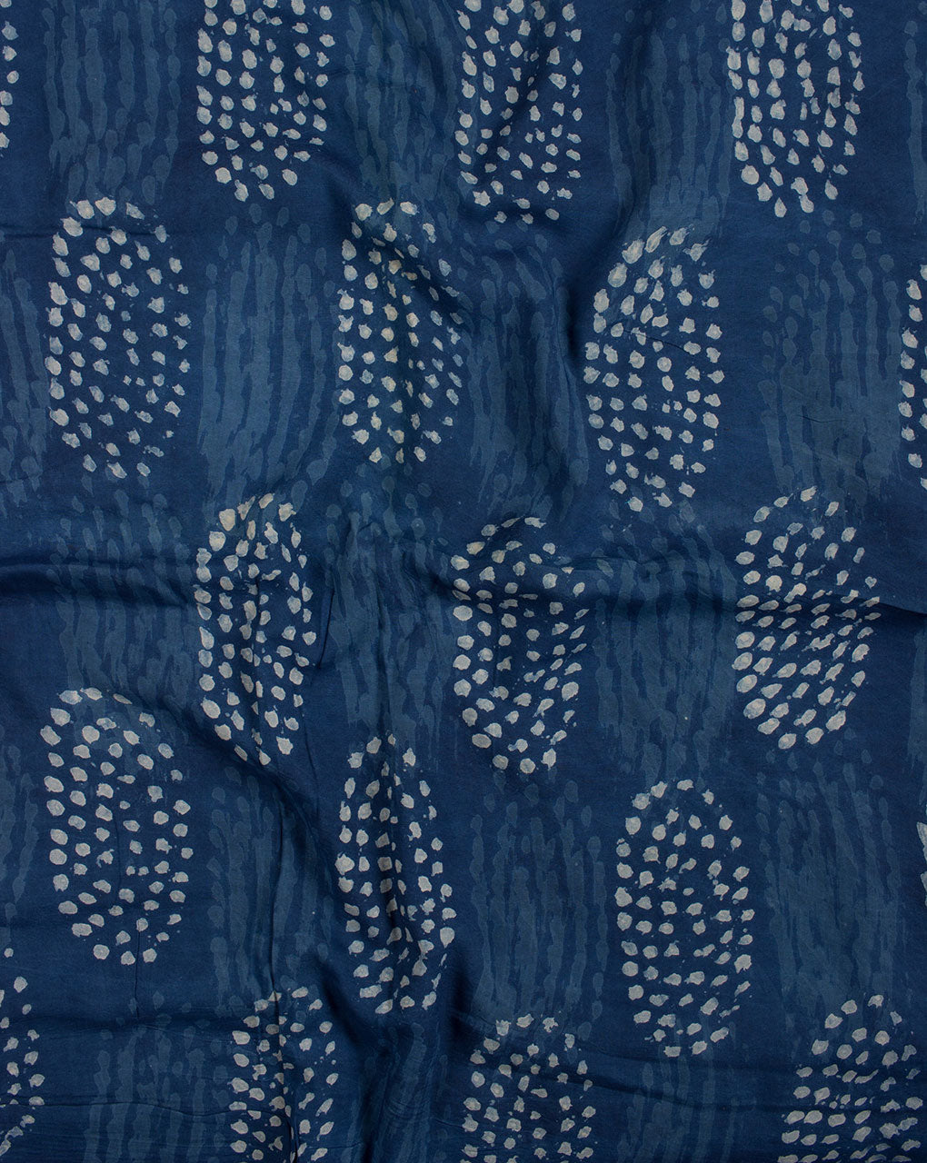 Indigo Hand Block Rayon Modal Fabric - Fabriclore.com