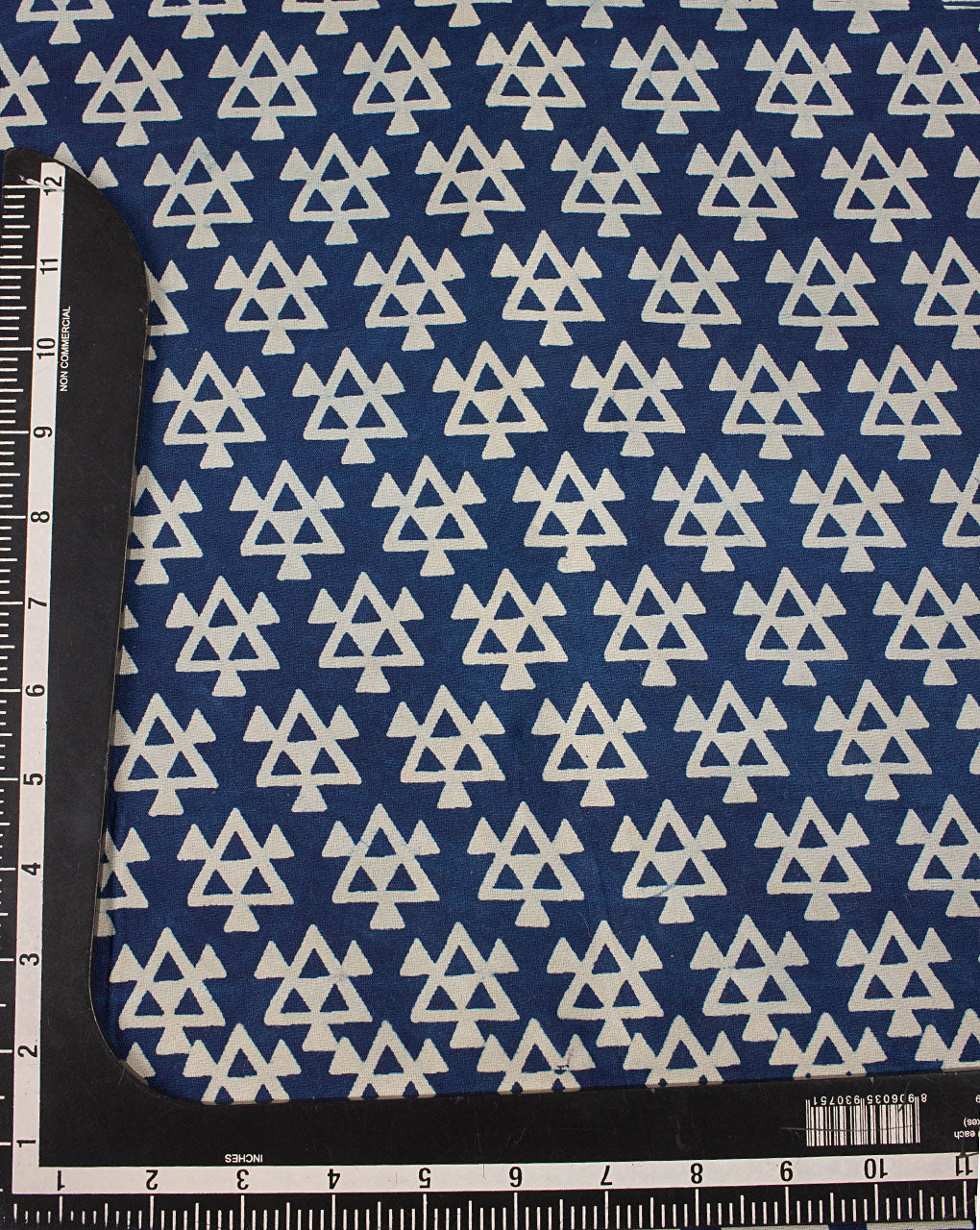Indigo Hand Block Rayon Fabric - Fabriclore.com