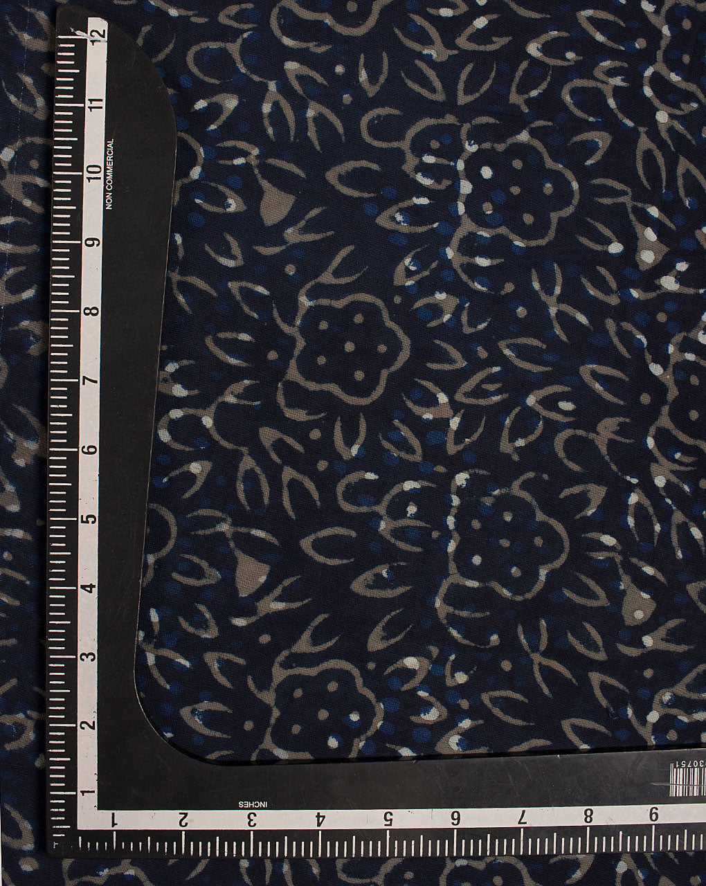 ( Pre Cut 1.25 MTR ) Indigo Hand Block Rayon Fabric