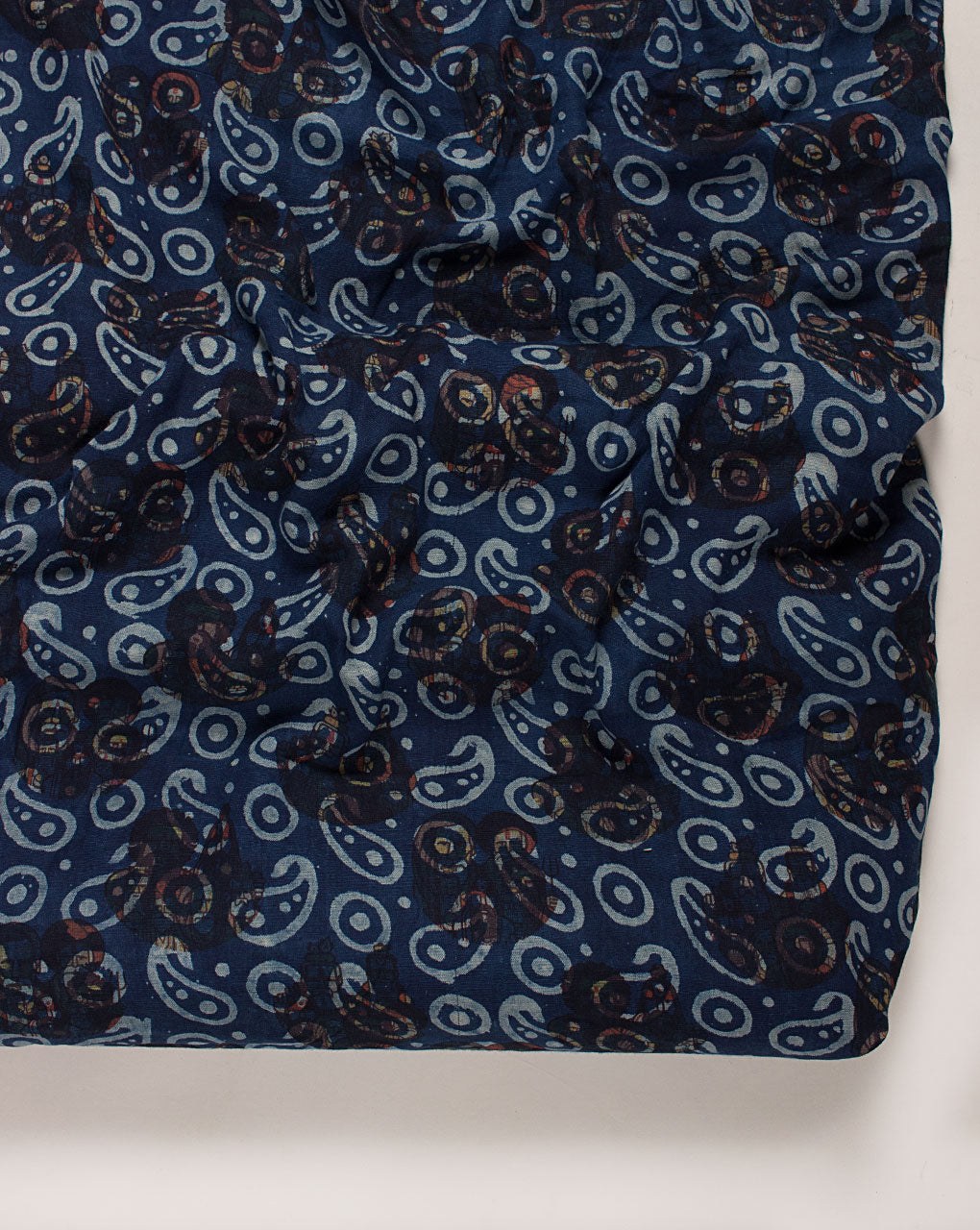 Indigo Hand Block Flex Rayon Fabric
