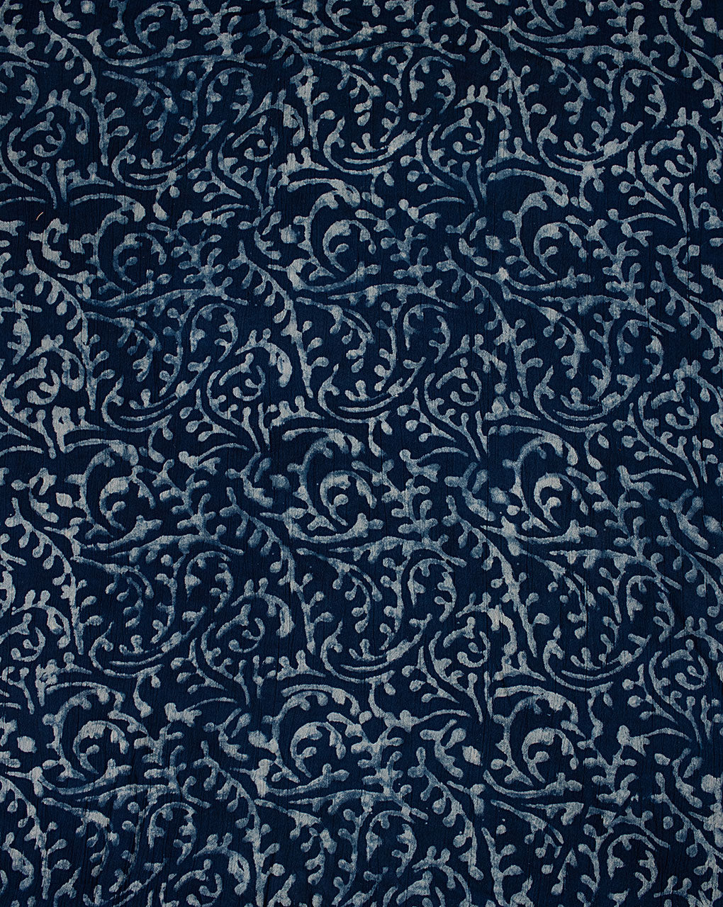( Pre Cut 85 CM ) Indigo Hand Block Rayon Crepe Fabric