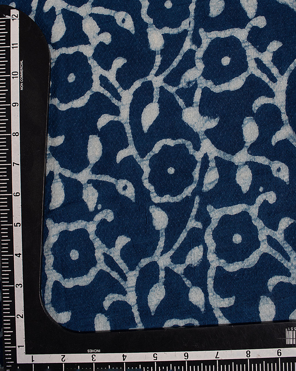 Indigo Hand Block Dobby Rayon Fabric
