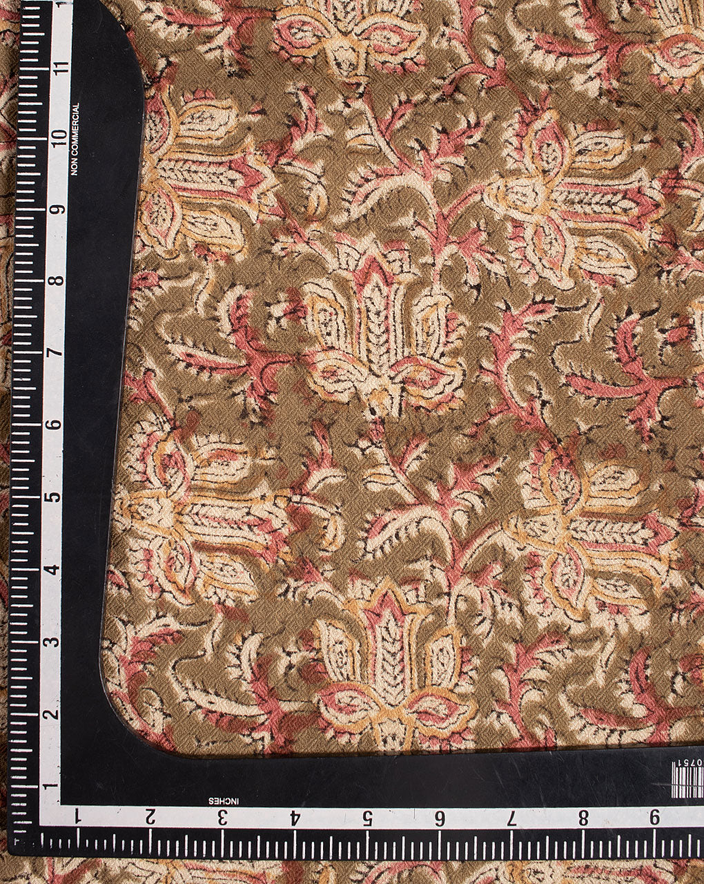 Kalamkari Hand Block Dobby Rayon Fabric - Fabriclore.com