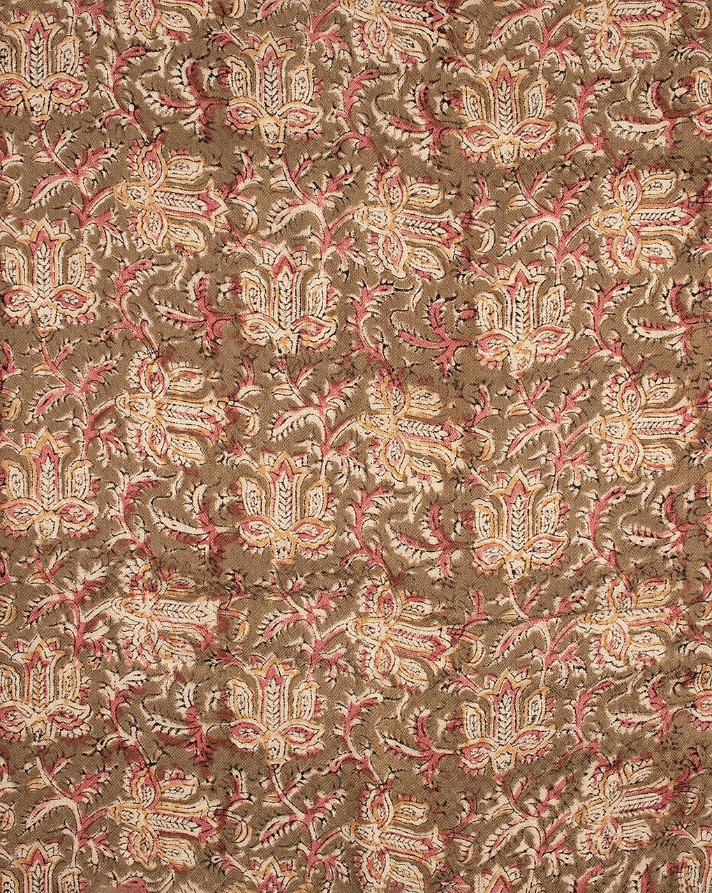 Kalamkari Hand Block Dobby Rayon Fabric - Fabriclore.com