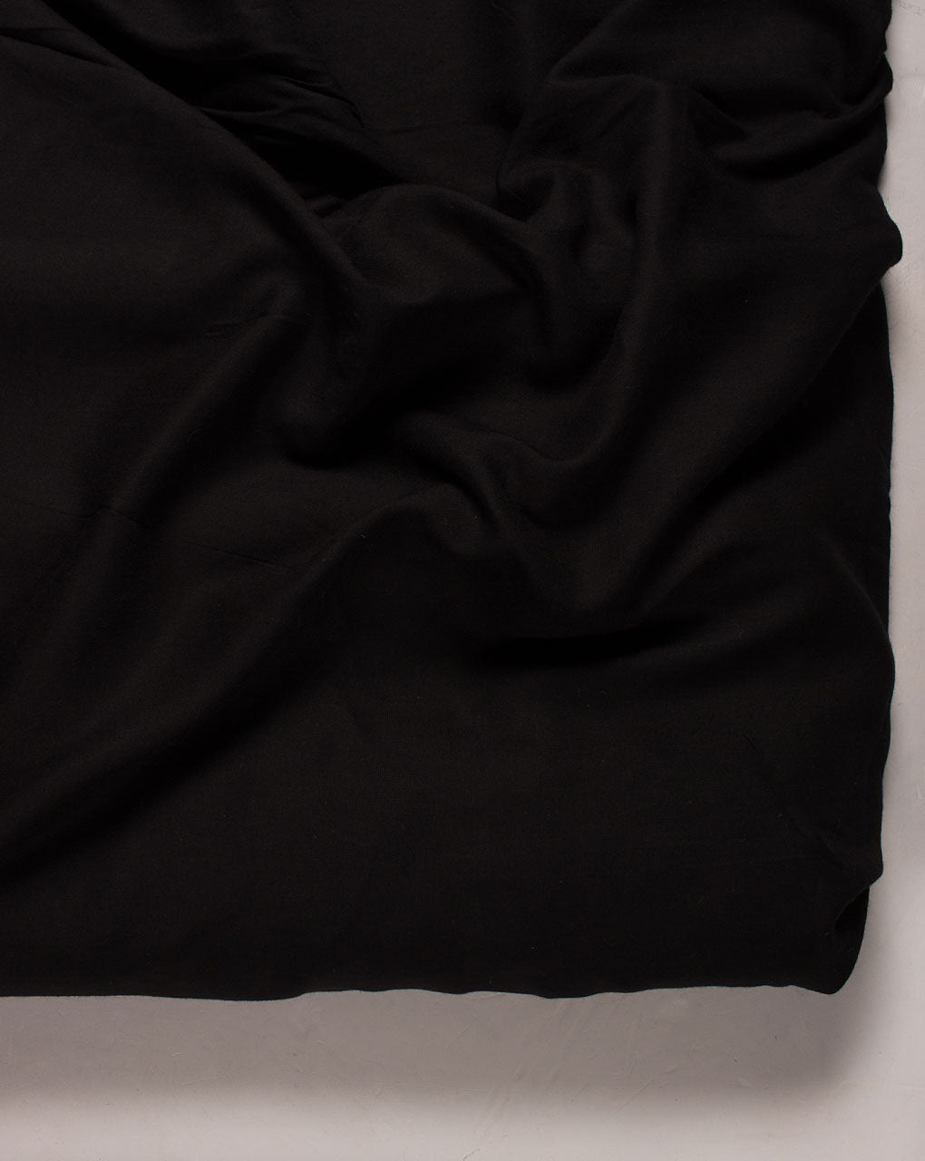 ( Pre Cut 50 CM ) Black Plain Rayon Fabric