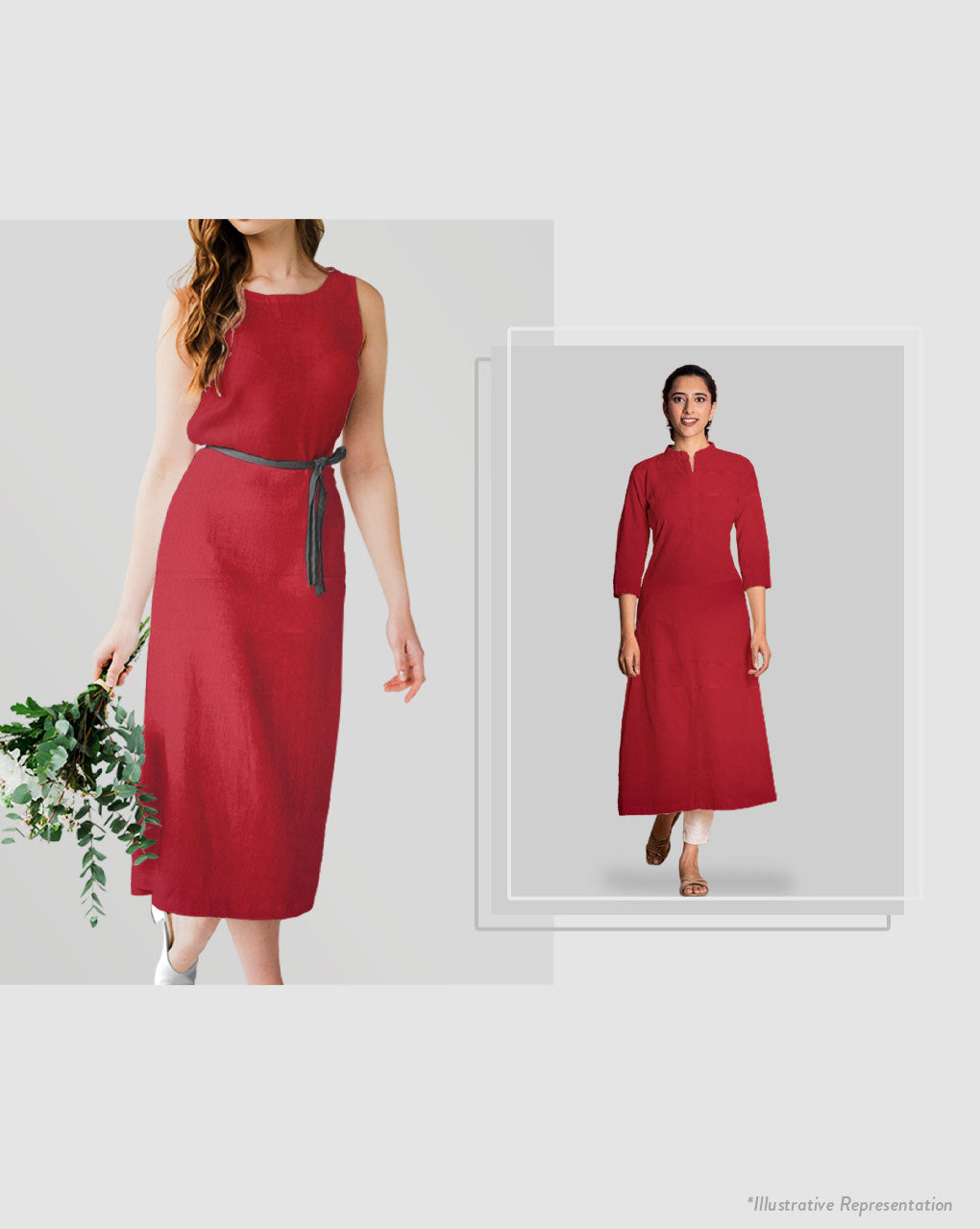 ( Pre Cut 1 MTR ) Red Plain Birla Rayon Fabric