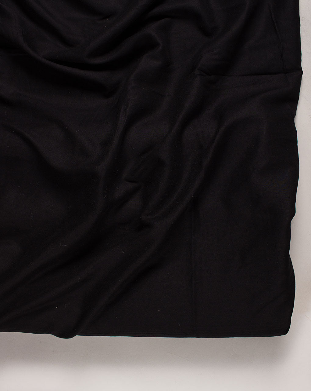 ( Pre Cut 60 CM ) Black Plain Rayon Fabric