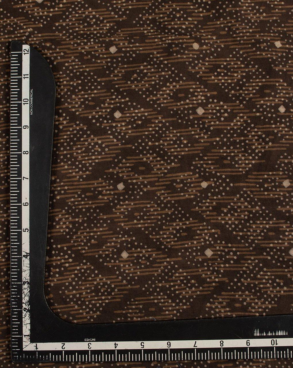 ( Pre-Cut 1.25 MTR ) Geometric Akola Hand Block Slub Cotton Fabric - Fabriclore.com