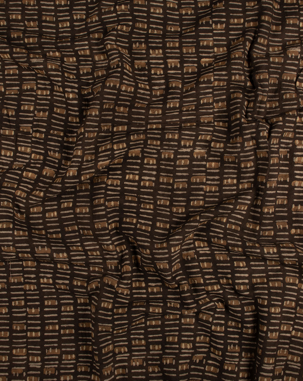 Geometric Akola Hand Block Slub Cotton Fabric - Fabriclore.com