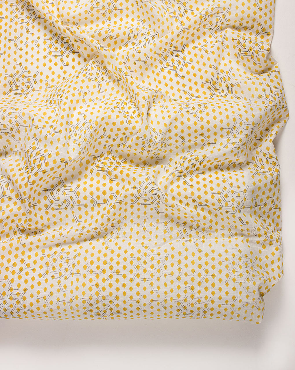 ( Pre Cut 1.5 MTR ) Hand Block Slub Cotton Fabric