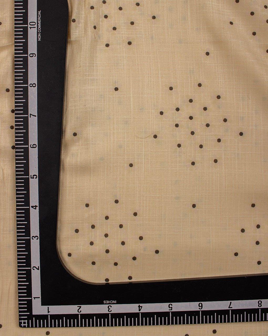 ( Pre-Cut 1.25 MTR ) Yellow Grey Polka Dots Pattern Photochromic Print Slub Rayon Fabric - Fabriclore.com