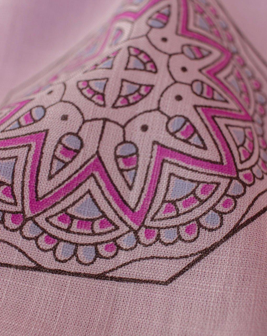 ( Pre-Cut 1.25 MTR ) Pink Black Geometric Pattern Photochromic Print Rayon Fabric - Fabriclore.com