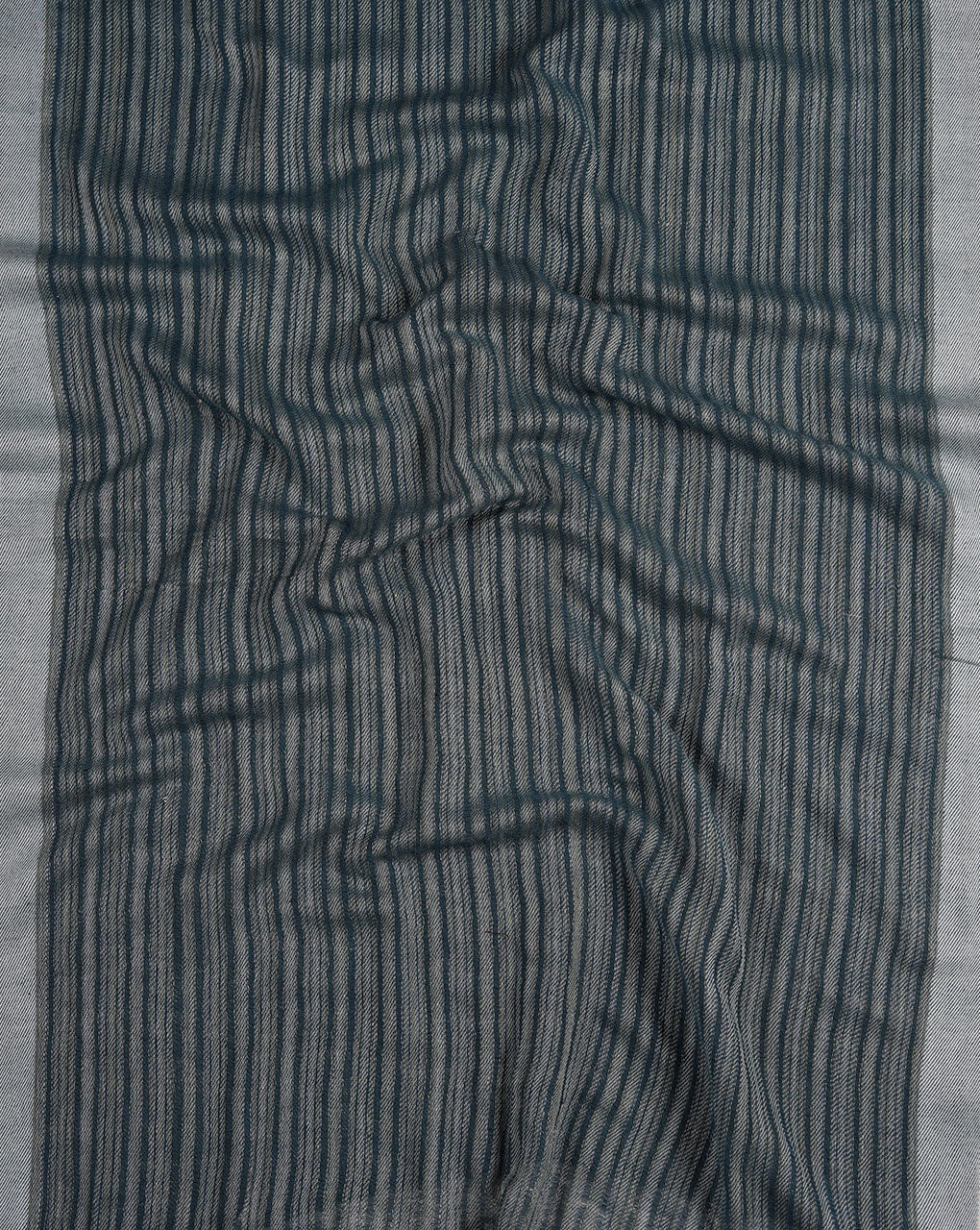 Teal Stripes Woven Bhagalpuri Cotton Stole - Fabriclore.com