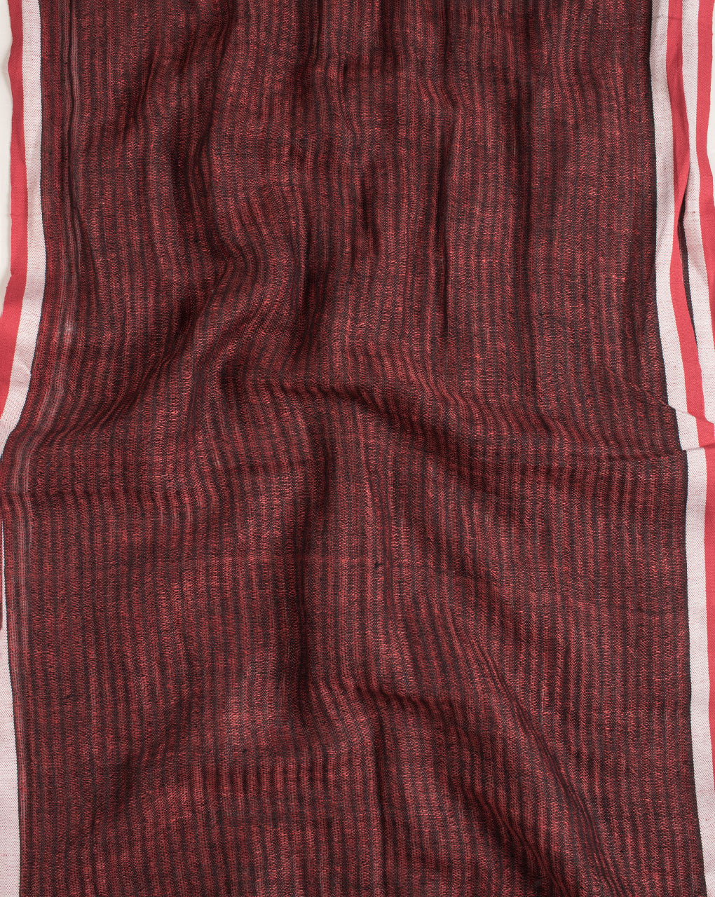 Red Stripes Woven Bhagalpuri Cotton Stole - Fabriclore.com