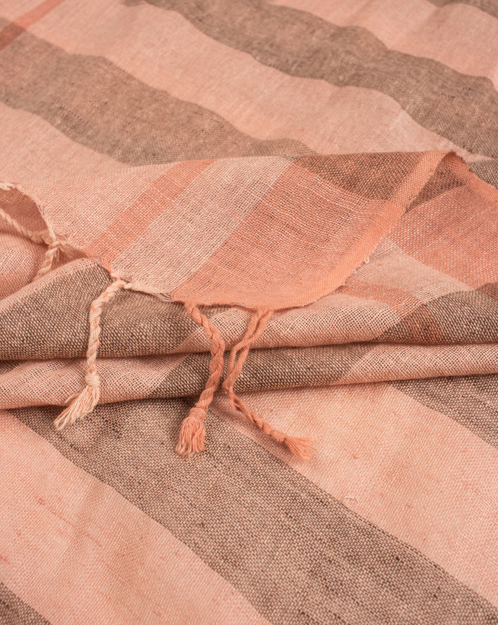 Brown Stripes Woven Bhagalpuri Cotton Stole - Fabriclore.com