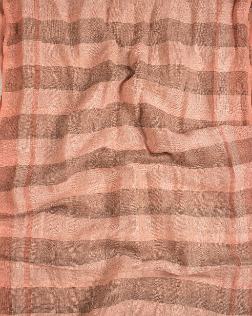 Brown Stripes Woven Bhagalpuri Cotton Stole - Fabriclore.com