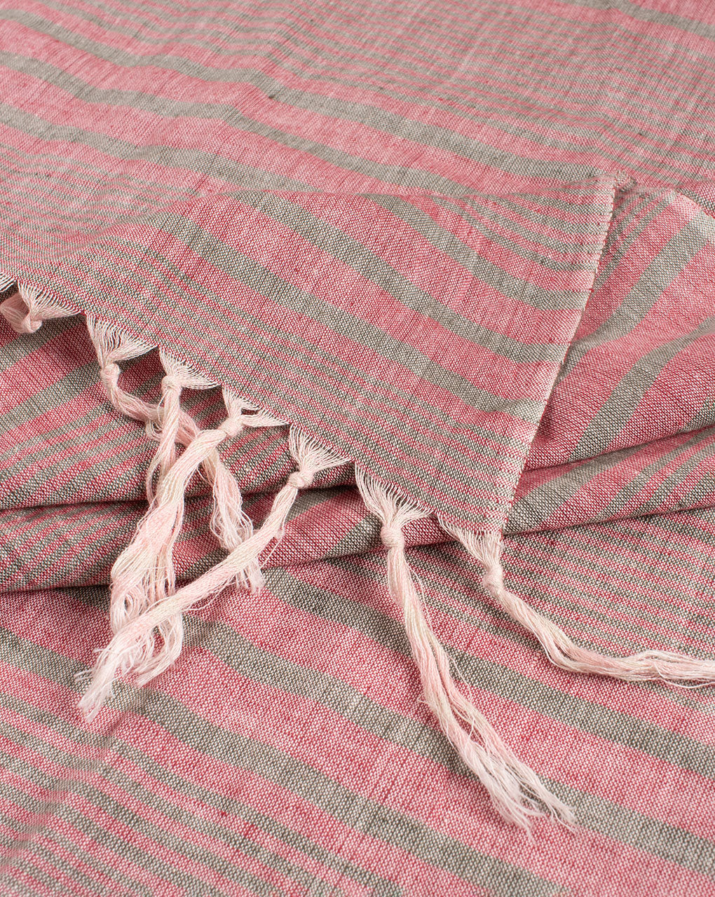 Pink Stripes Woven Bhagalpuri Cotton Stole - Fabriclore.com