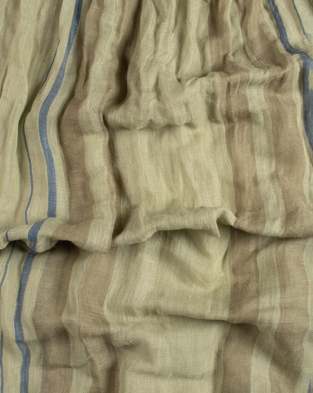 Green Stripes Woven Bhagalpuri Cotton Stole - Fabriclore.com