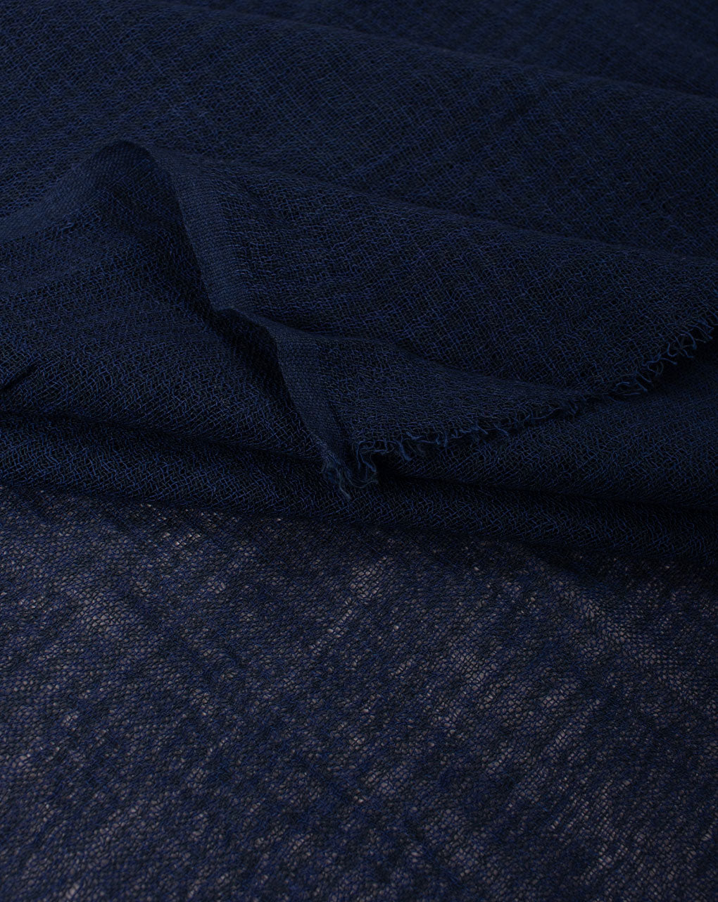 Navy Blue Plain Woven Bhagalpuri Cotton Stole - Fabriclore.com