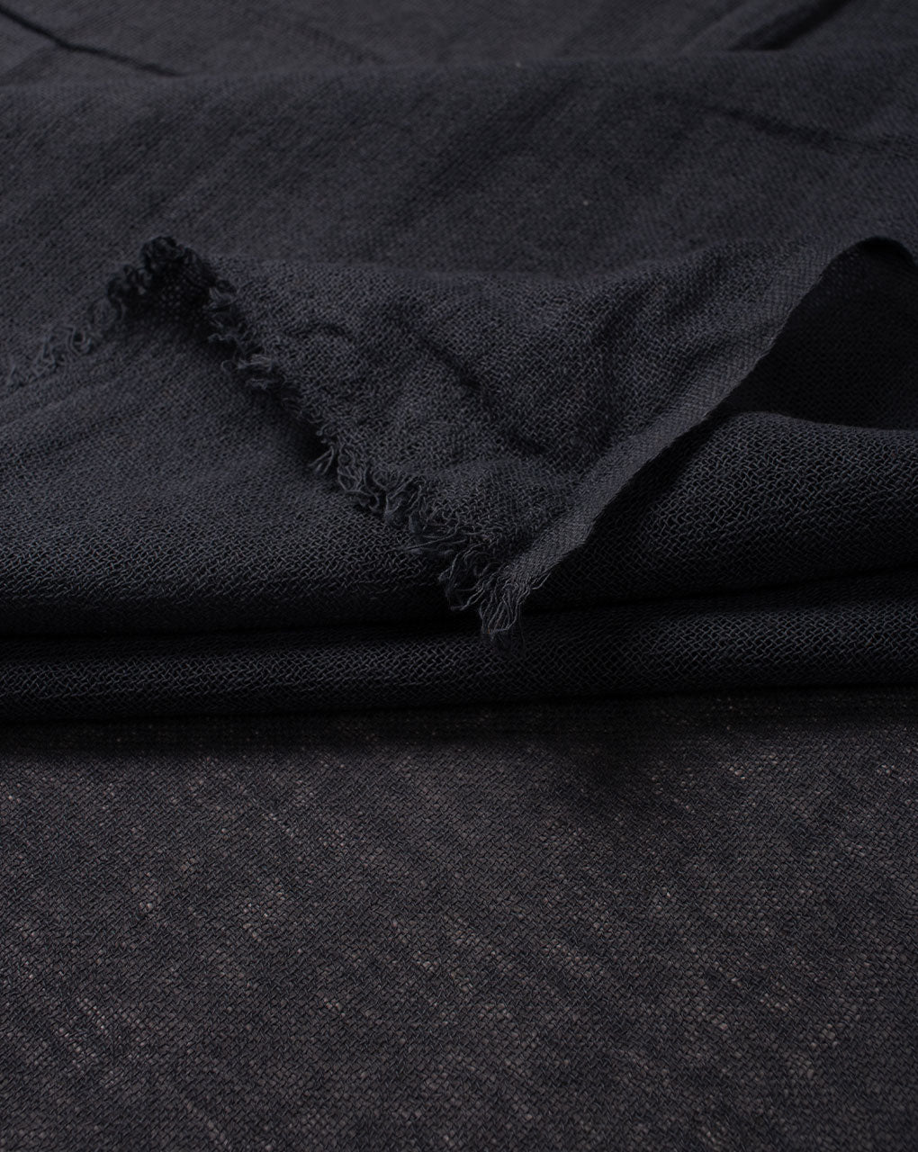 Charcoal Grey Plain Woven Bhagalpuri Cotton Stole - Fabriclore.com
