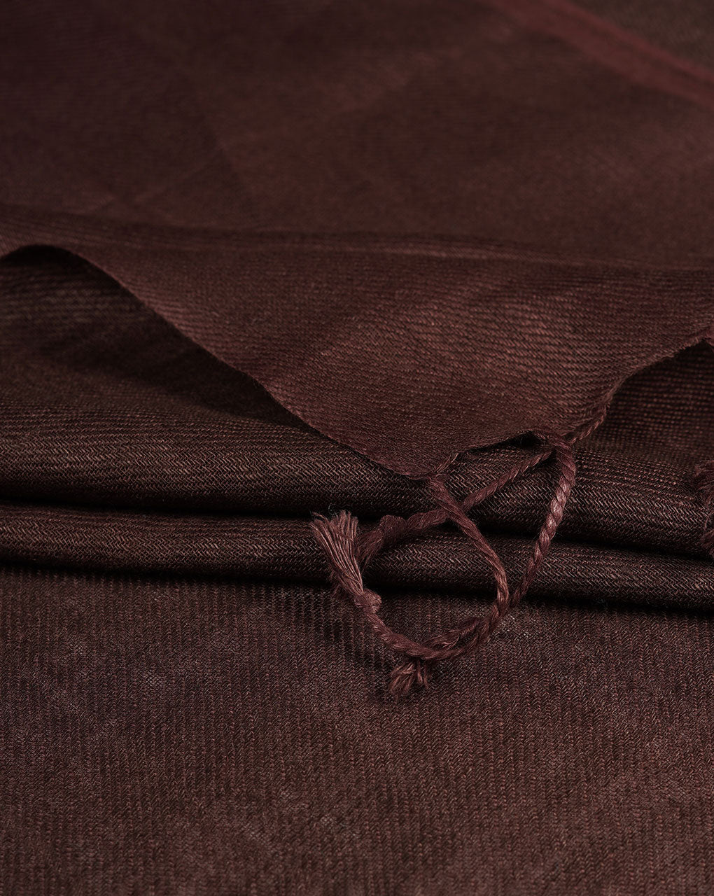 Brown Plain Woven Bhagalpuri Linen Stole - Fabriclore.com