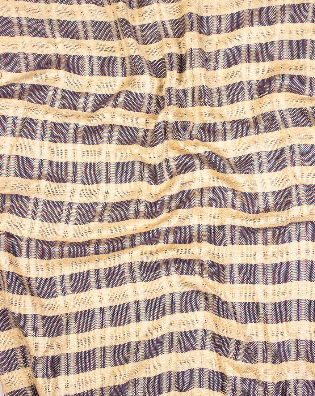 Navy-Blue Stripes Pattern Woven Bhagalpuri Viscose Silk Stole - Fabriclore.com