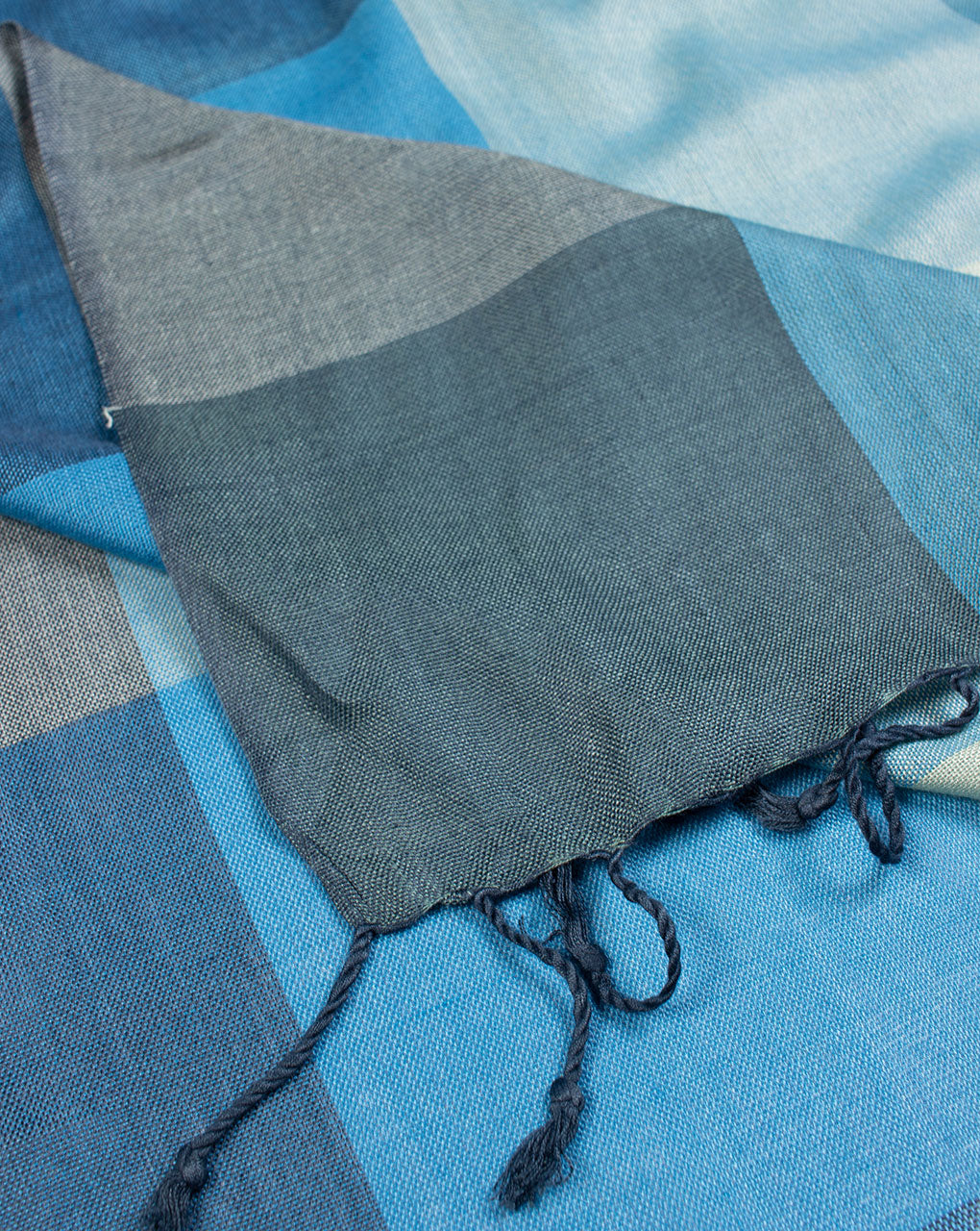 Turquoise Stripes Pattern Woven Bhagalpuri Viscose Silk Stole - Fabriclore.com