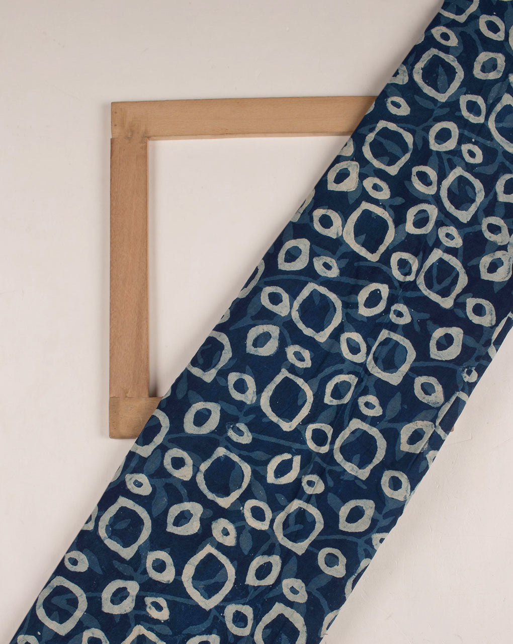 Indigo Hand Block Tencel Fabric (Width 62 Inch) - Fabriclore.com