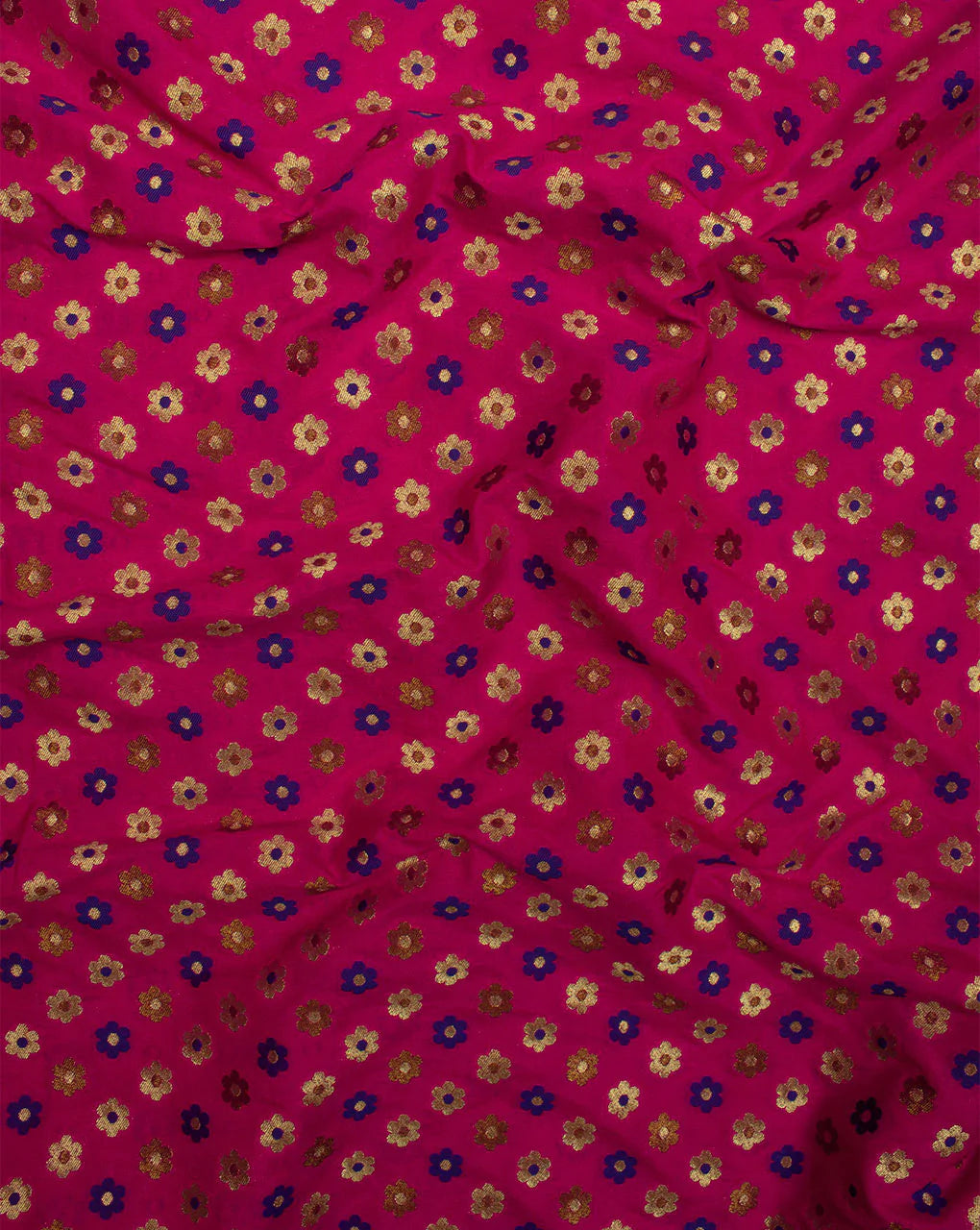 Zari Jacquard Banarasi Taffeta Silk Fabric - Fabriclore.com