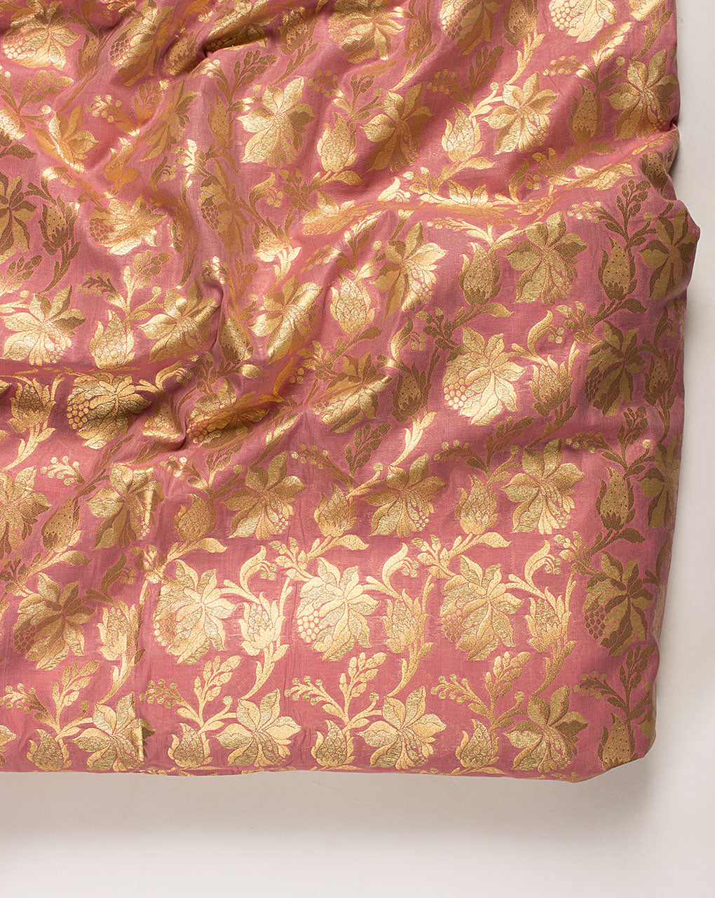 ( Pre Cut 1.25 MTR ) Zari Jacquard Pure Taffeta Silk Fabric
