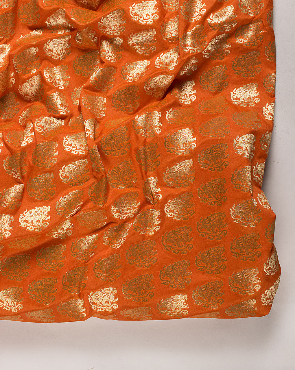 ( Pre Cut 1.75 MTR ) Zari Jacquard Pure Taffeta Silk Fabric