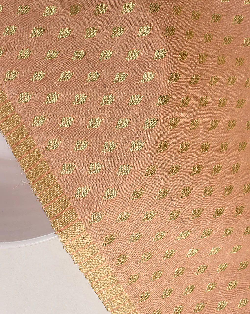 ( Pre Cut 65 CM ) Zari Jacquard Banarasi Taffeta Silk Fabric