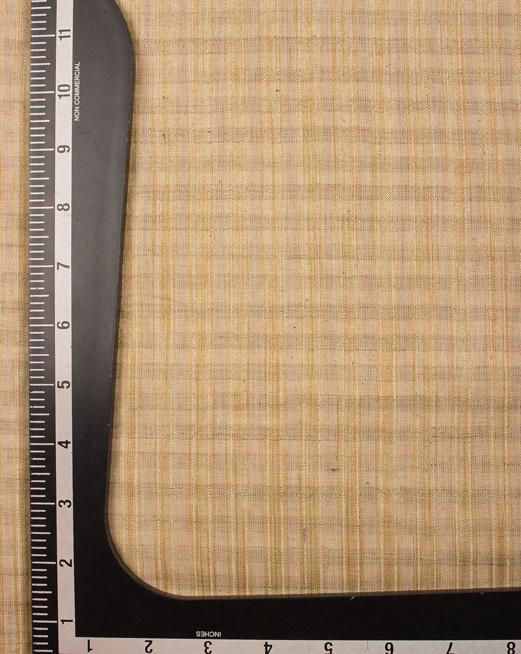 Beige Checks Woven Blended Tussar Silk Fabric - Fabriclore.com