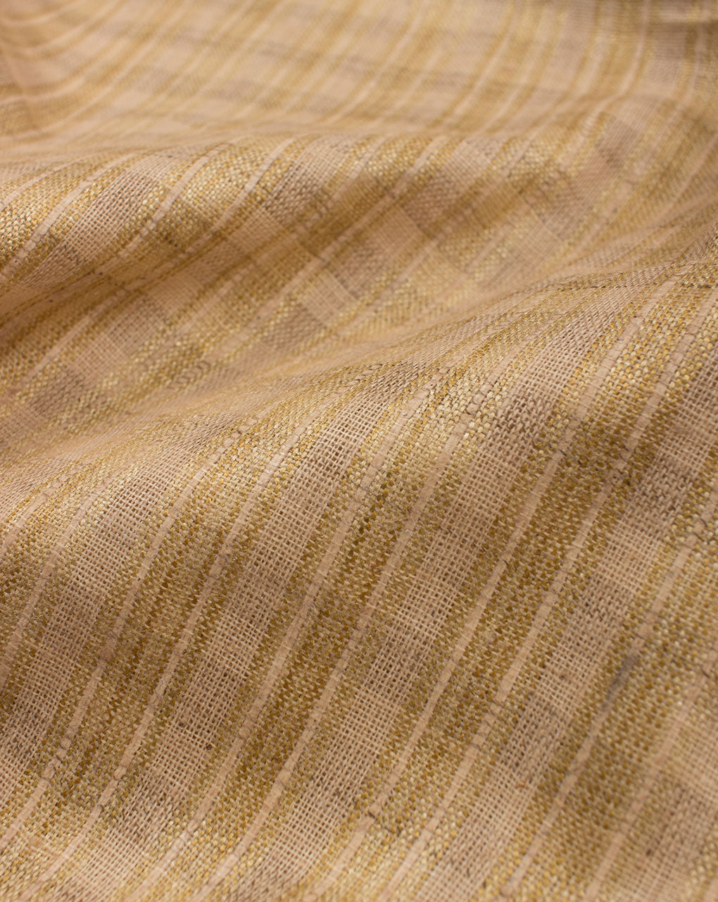 Beige Checks Woven Blended Tussar Silk Fabric - Fabriclore.com