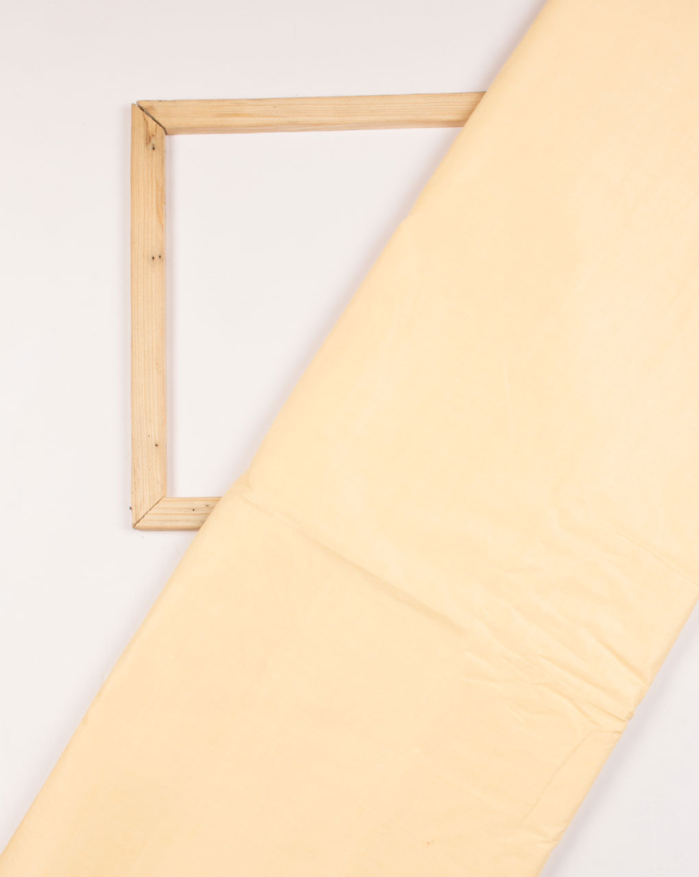Peach Yellow Plain Woven Blended Tussar Silk Fabric - Fabriclore.com