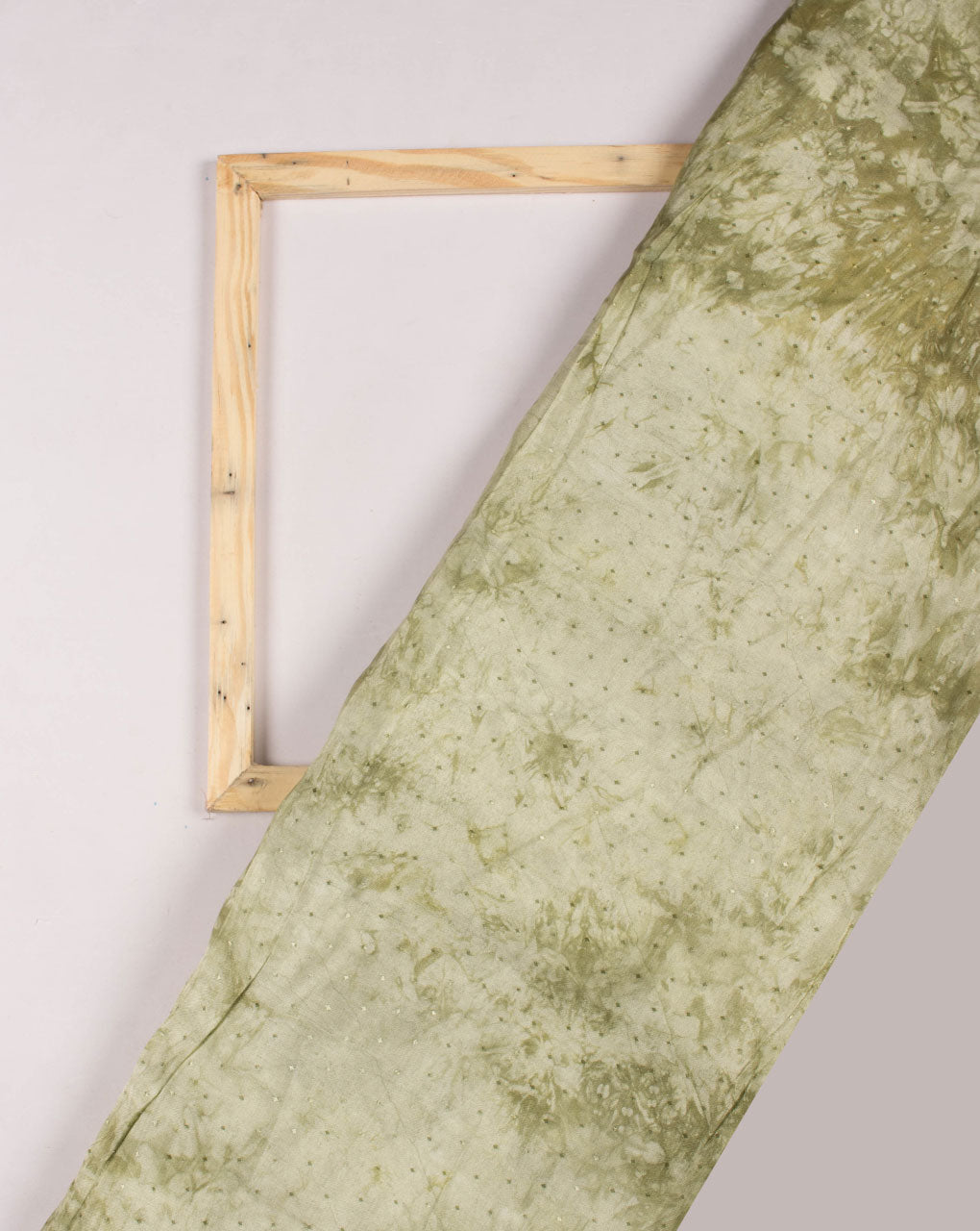 Green Floral Dobby Uppada Silk Fabric - Fabriclore.com