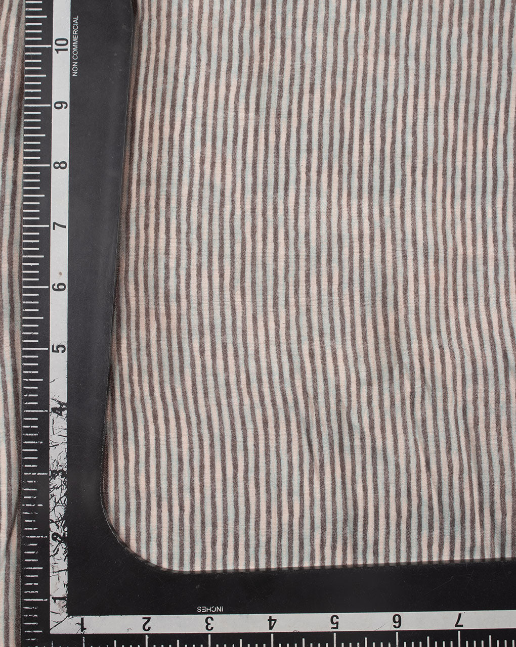 Orange Off-White Stripes Pattern Screen Print Viscose Silk Fabric - Fabriclore.com