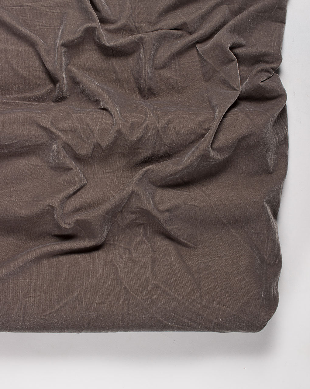 ( Pre Cut 55 CM ) Grey Plain Micro-Velvet Fabric