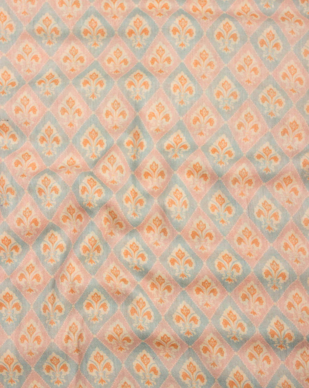 Aqua Booti Digital Print Wool Silk Fabric - Fabriclore.com