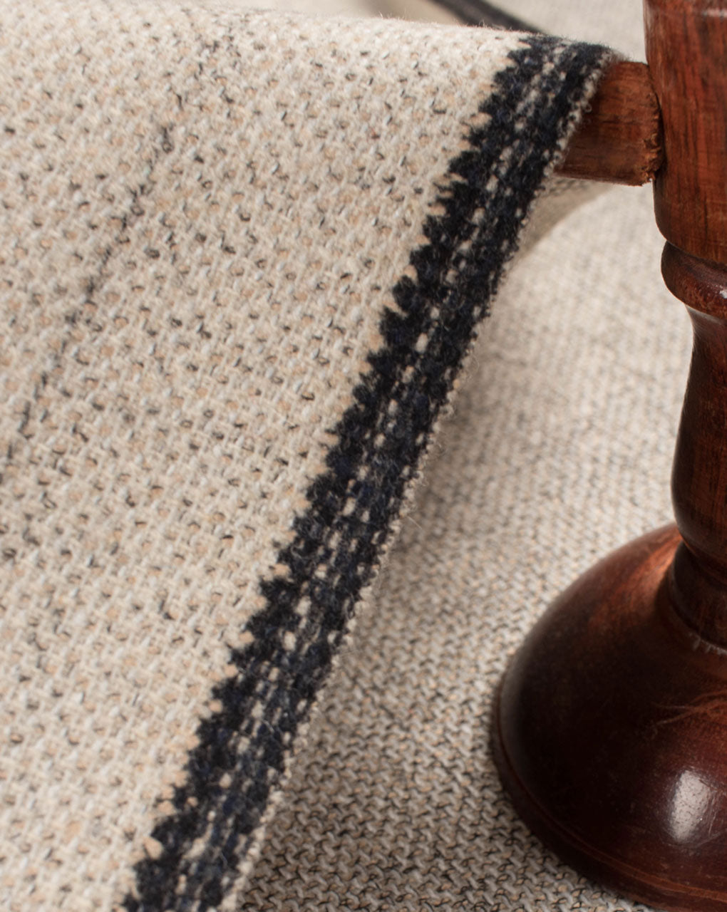 Stripes Woolen Tweed Fabric - Fabriclore.com