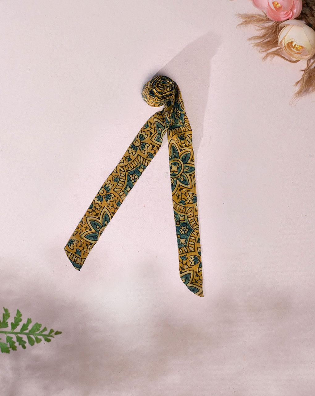 Ajrak Floral Handmade Tie Up Headband - Fabriclore.com