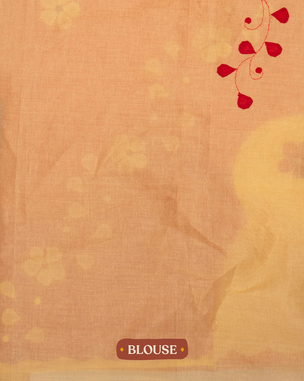 Hand Applique Cotton Saree With Blouse - Fabriclore.com
