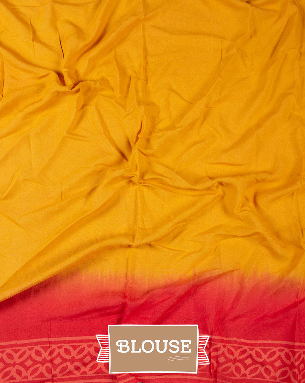 Ombre Dye Hand Block Rayon Modal Saree With Blouse - Fabriclore.com