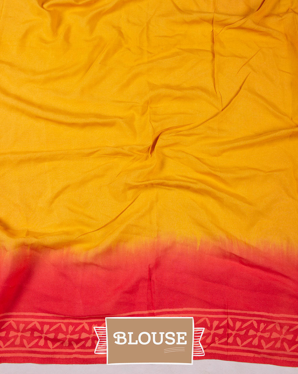 Ombre Dye Hand Block Rayon Modal Saree With Blouse - Fabriclore.com