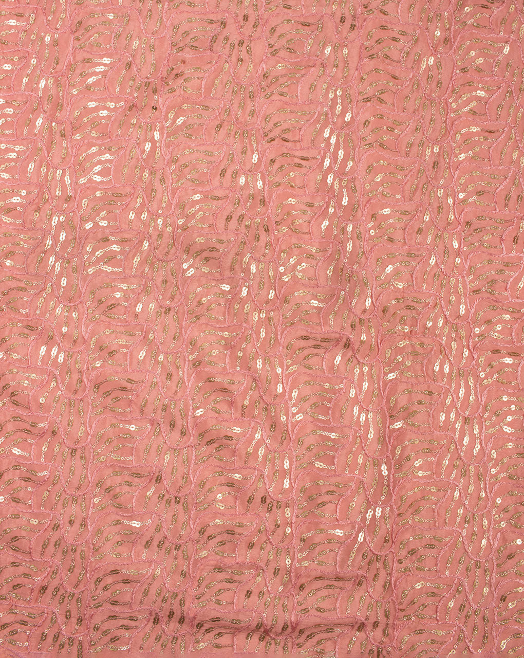 Embroidered Sequins Work Chinnon Chiffon Fabric - Fabriclore.com
