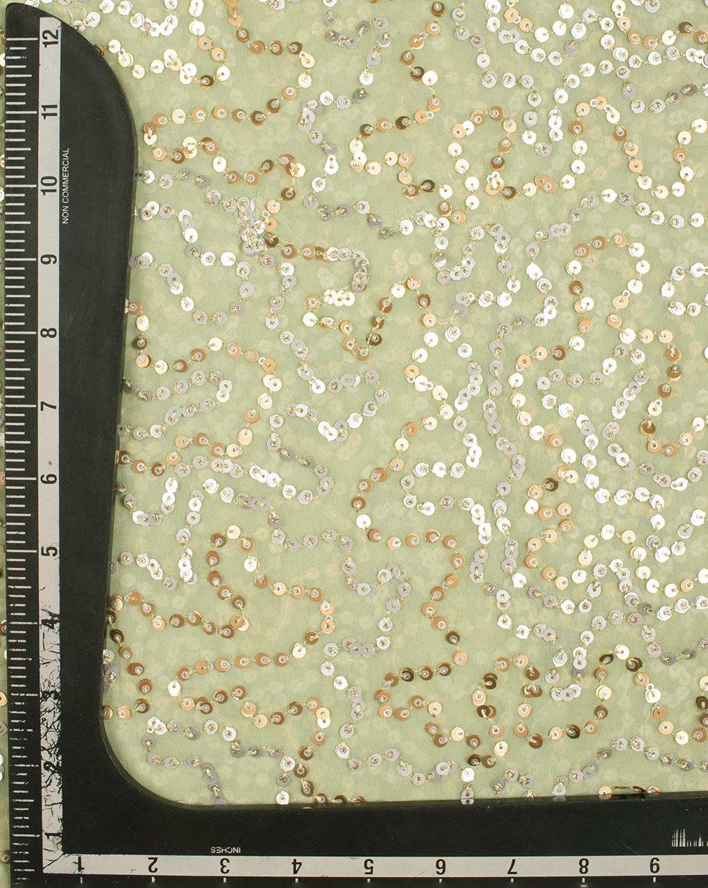 Embroidered Sequins Work Viscose Georgette Fabric - Fabriclore.com