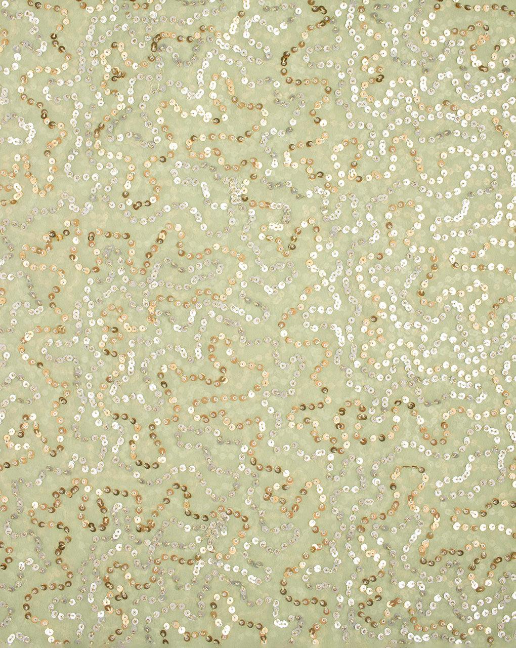 Embroidered Sequins Work Viscose Georgette Fabric - Fabriclore.com