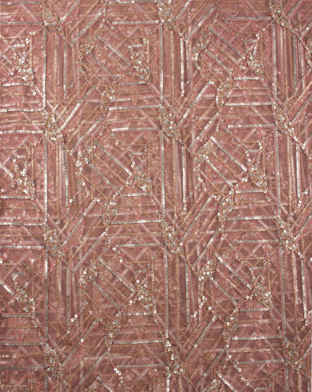 Embroidered Sequins Work Net Fabric - Fabriclore.com