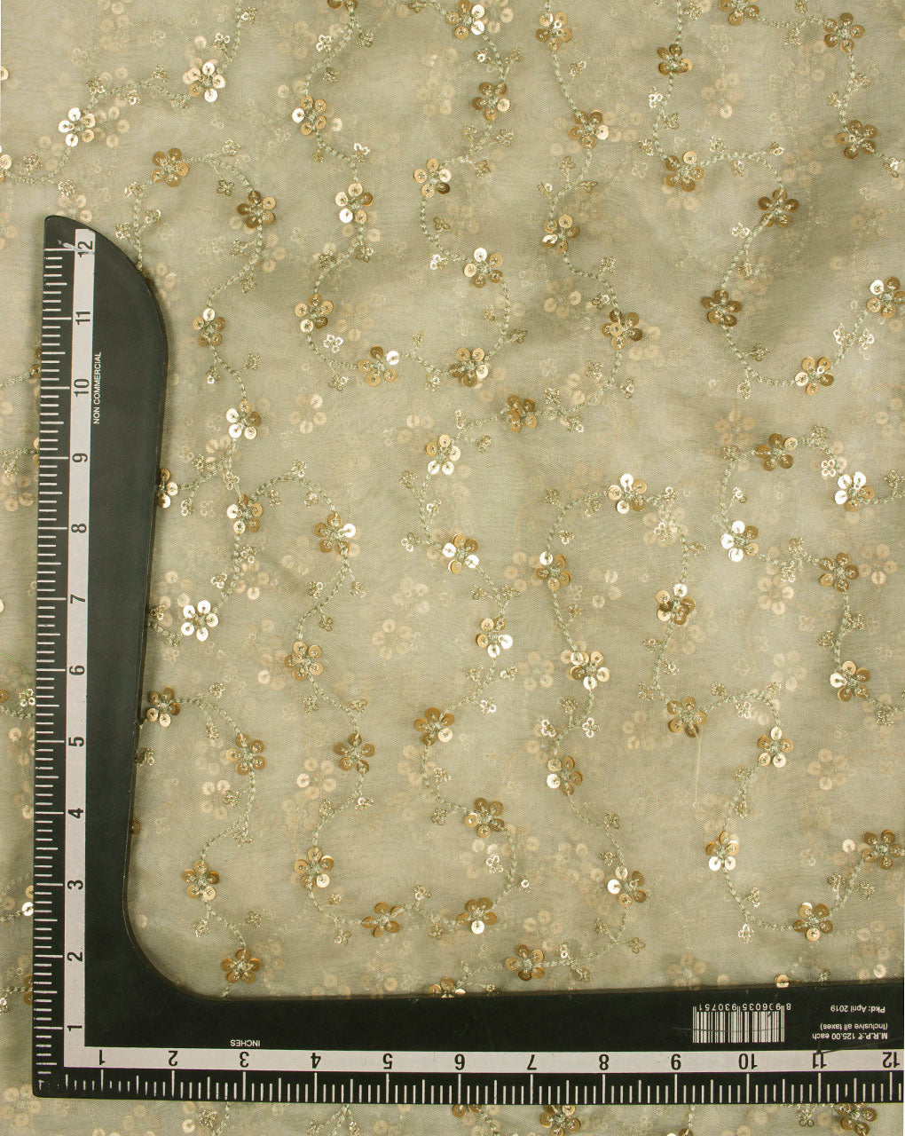 Embroidered Sequins Work Organza Fabric - Fabriclore.com